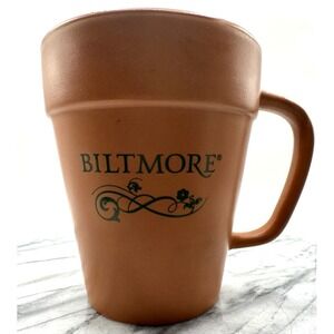 Biltmore Estate Large Ceramic Coffee Mug Terracotta Color Green Logo